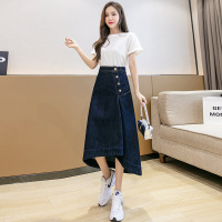 Design sense niche irregular denim skirt 5