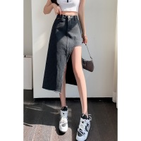 Design sense front slit irregular skirt 31