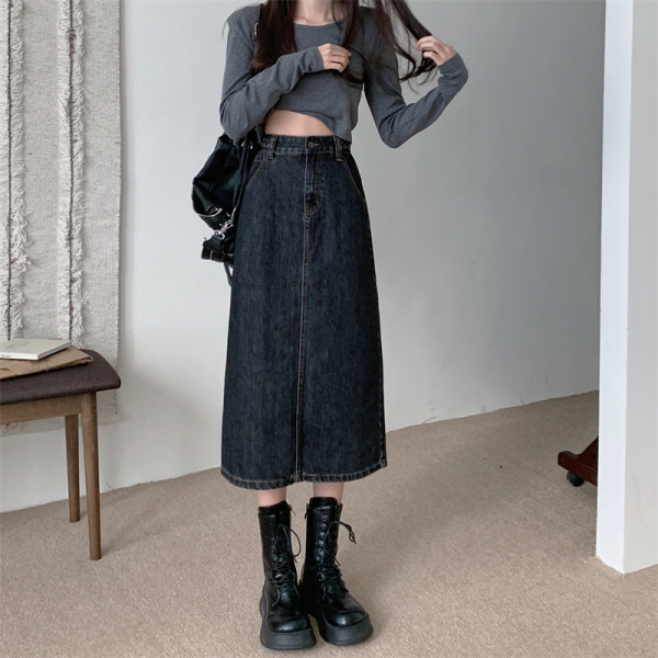 Personalized Twisted Waist Denim Skirt 38
