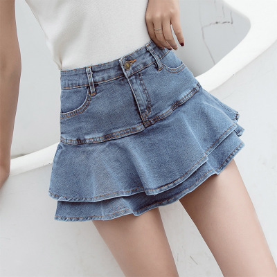 ruffled denim skirt 34