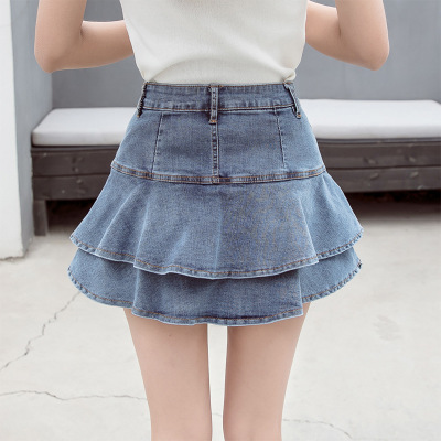 ruffled denim skirt 34