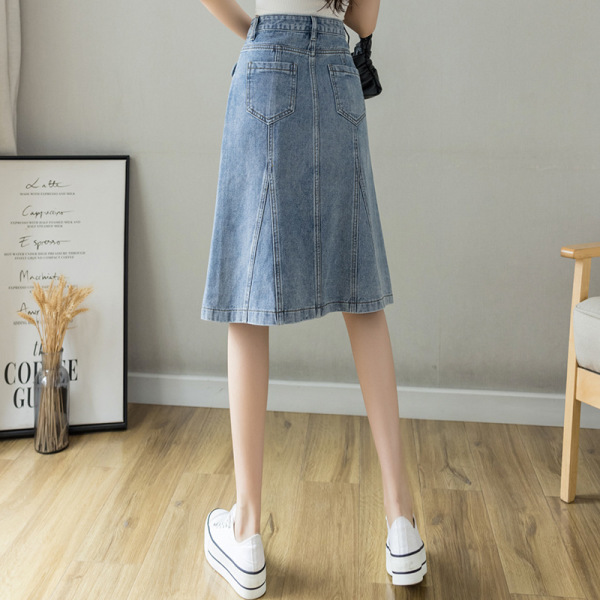 slit vintage denim skirt 47