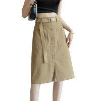 Utility Stretch Washed Denim Skirt 24