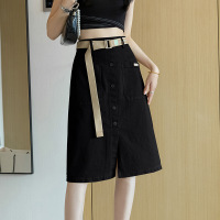 Utility Stretch Washed Denim Skirt 24