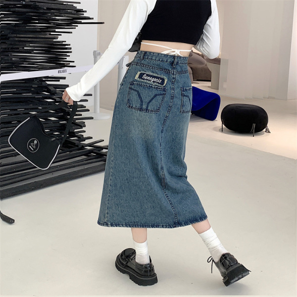 Blue Washed Denim Skirt 54