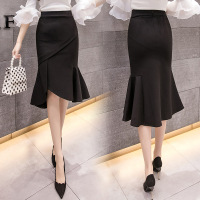 Temperament slim slit lotus leaf skirt 52