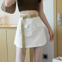 Workwear Denim Washed A-Line Skirt 65