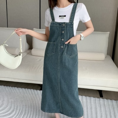 Fat mm denim suspender skirt 81