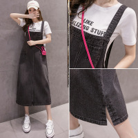 Casual all-match denim suspender skirt 102