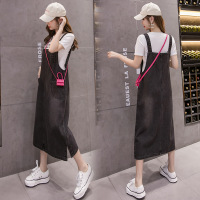 Casual all-match denim suspender skirt 102