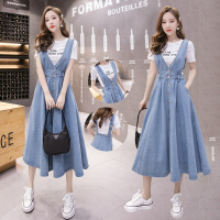 Waist slim denim suspender skirt 101