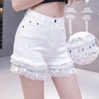 Diamond-embellished stretch denim shorts 135