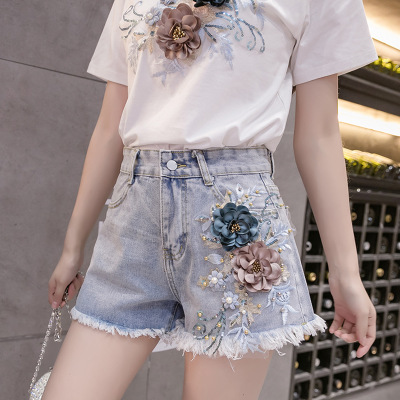 Sexy Floral Denim Shorts 125