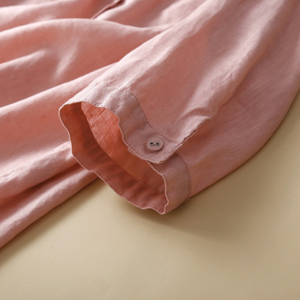 cotton linen half open shirt 149