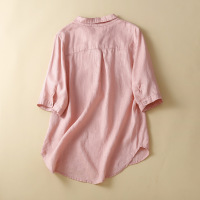 cotton linen half open shirt 149